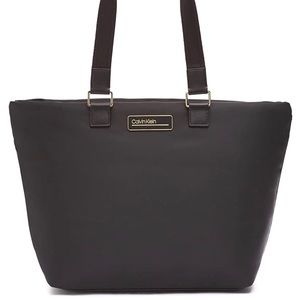 NWT Calvin Klein Jaina Tote nylon black gold